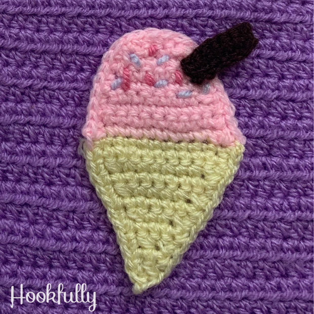Free ice cream Appliqué crochet pattern