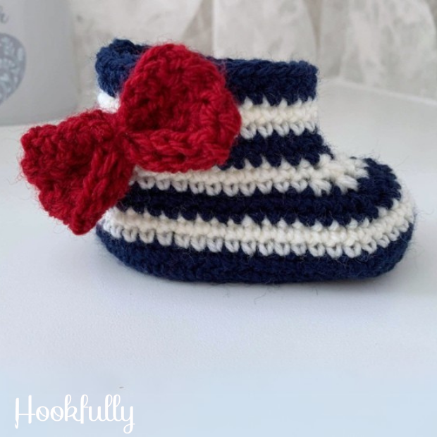 Free Nautical Baby Booties Crochet Pattern
