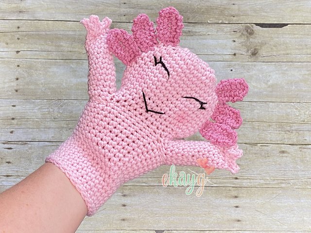 Axolotl Hand Puppet Crochet Pattern