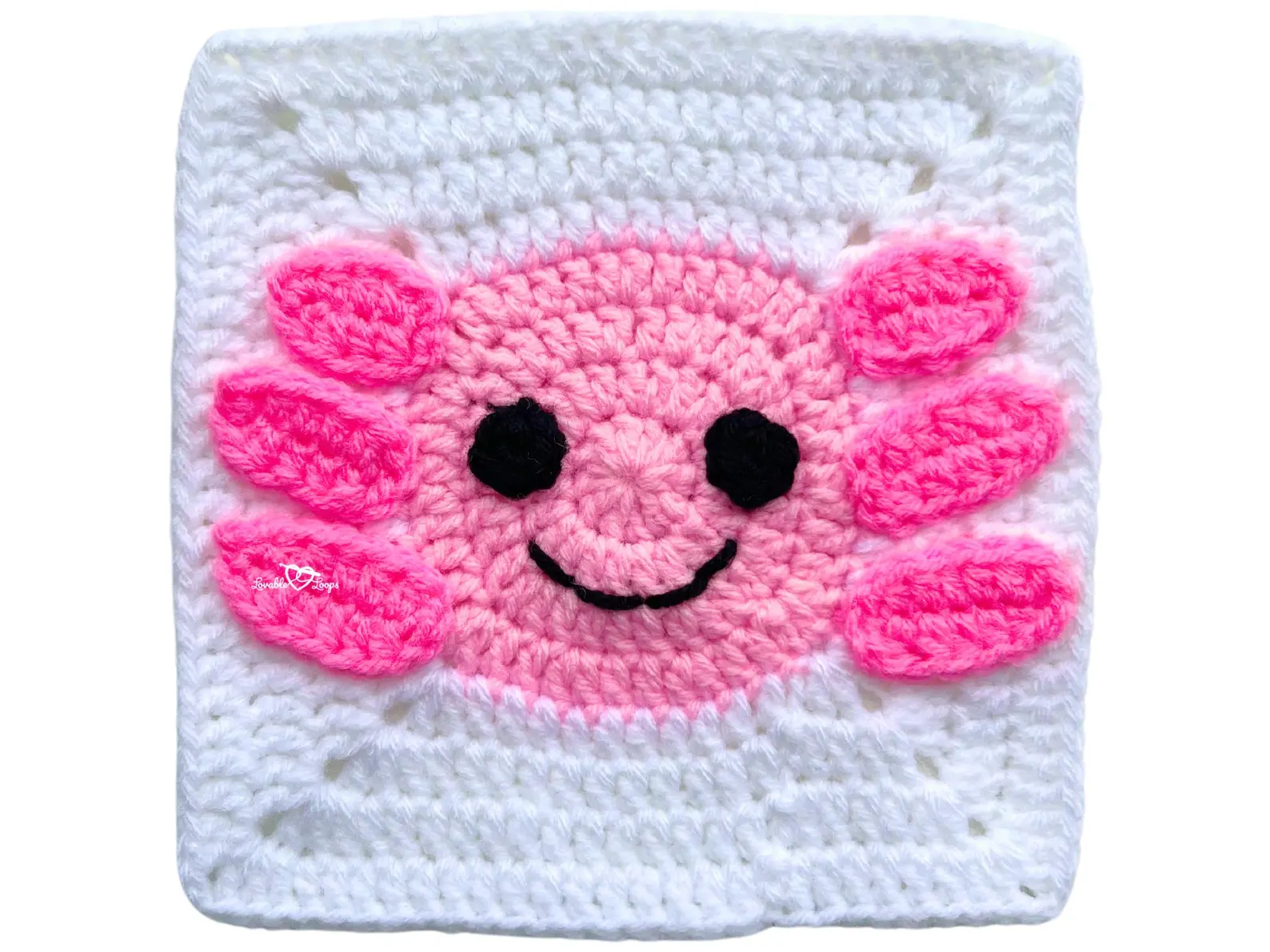 Cute Axolotl Granny Square Pattern