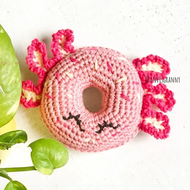 No-Sew Axolotl Donut Amigurumi Pattern