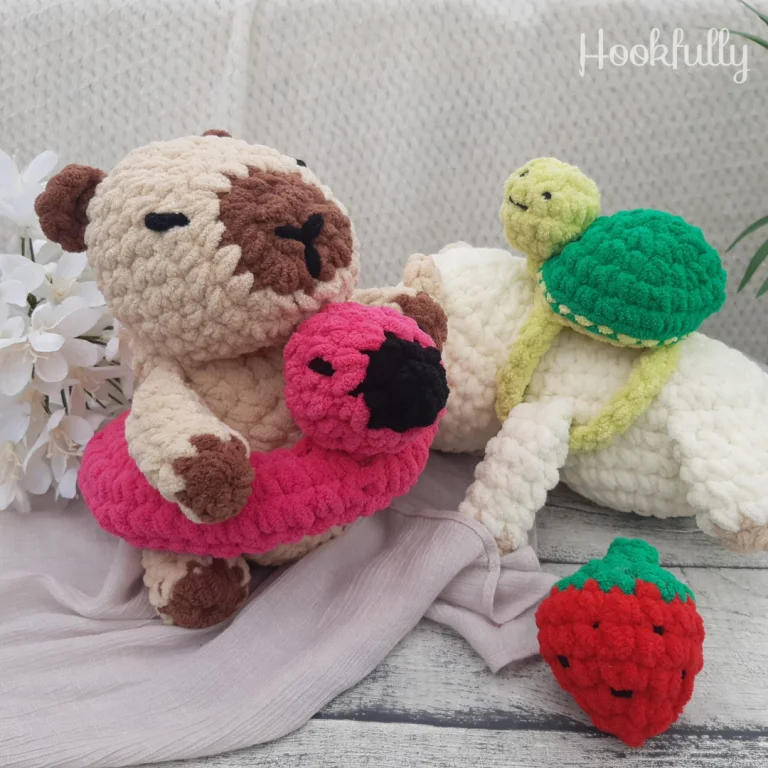 Capybara With Turtle Backpack Pattern