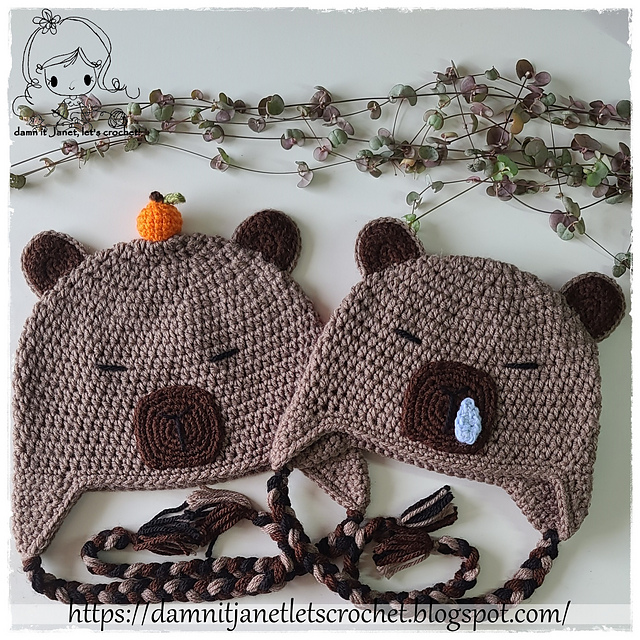 Capybara Earflap Crochet Beanie Pattern