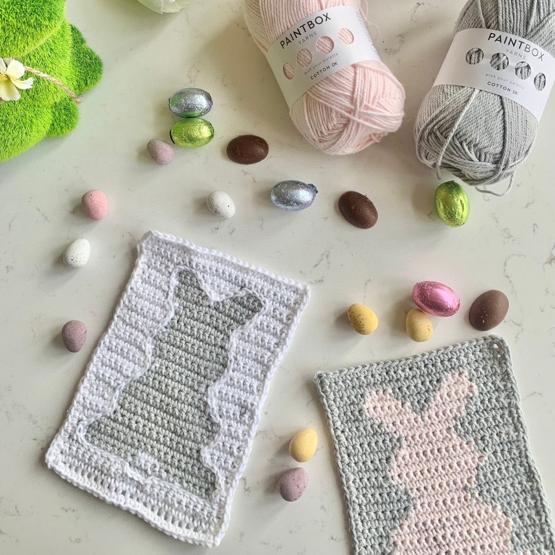 Tapestry Bunny Mug Rug Crochet Pattern