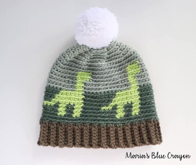20 Free Crochet Dinosaur Patterns 28 Colorwork Dinosaur Beanie Free Crochet Pattern