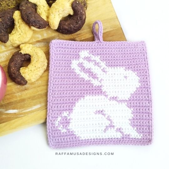 Tapestry Easter Bunny Potholder Crochet Pattern