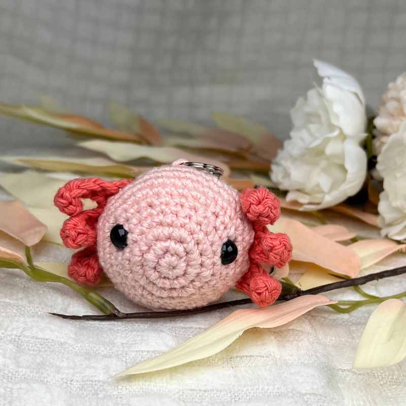 Mini Axolotl Keychain Crochet Pattern