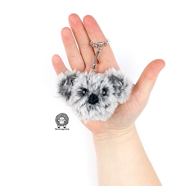 Faux Fur Koala Keychain Crochet Pattern