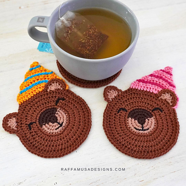 91 Free Crochet Woodland Animals Patterns 91 Party Bear Coasters Free Crochet Pattern