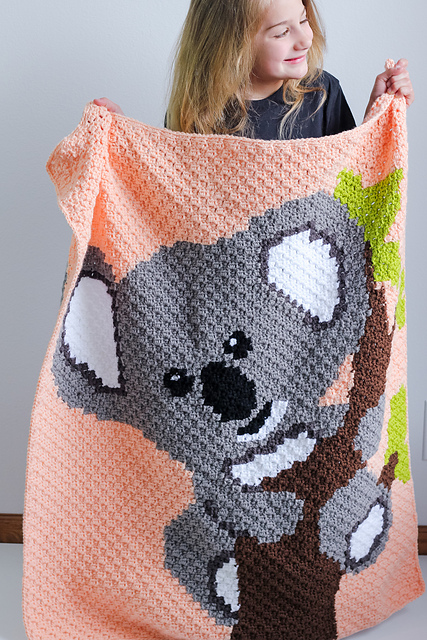 Koala C2C Blanket Free Crochet Pattern