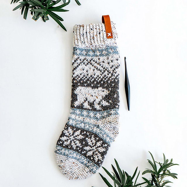 91 Free Crochet Woodland Animals Patterns 79 Polar Bear Holiday Stocking Crochet Pattern