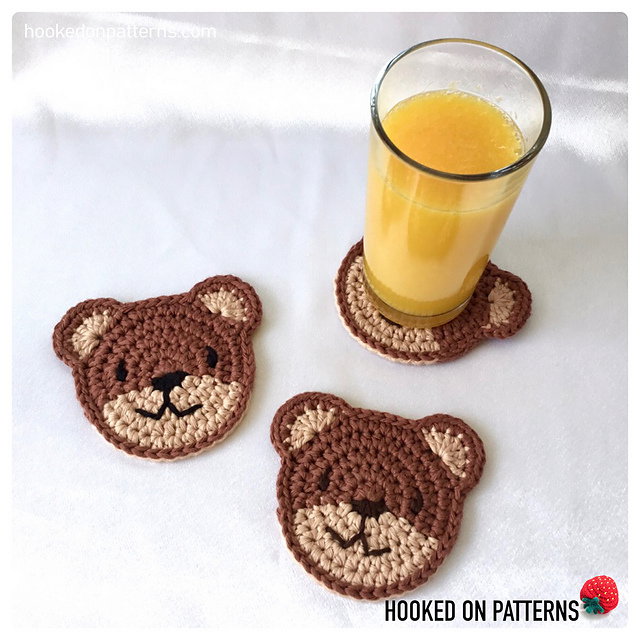 91 Free Crochet Woodland Animals Patterns 84 Teddy Bear Coasters Free Crochet Pattern