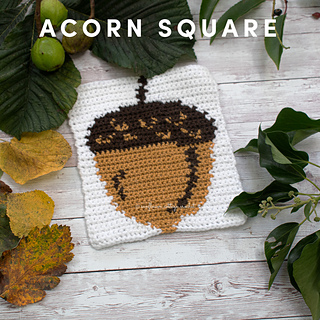 10+ Free Patterns For Crochet Acorns 14 Tapestry Crochet Acorn Square Pattern