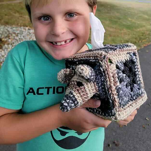 Armadillo Tissue Box Cover Crochet Pattern