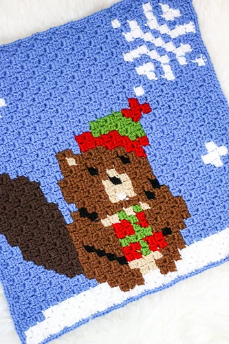 91 Free Crochet Woodland Animals Patterns 52 Busy Beaver C2C Pillow Crochet Pattern