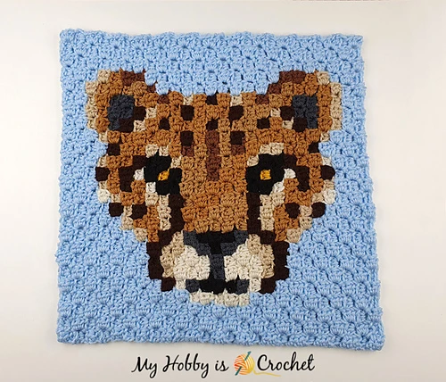 Cheetah C2C Square Free Crochet Pattern