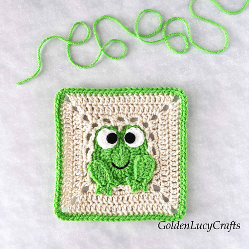 91 Free Crochet Woodland Animals Patterns 56 Frog Square Free Crochet Pattern