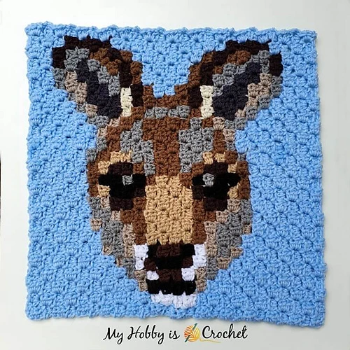 Kangaroo C2C Square Free Crochet Pattern