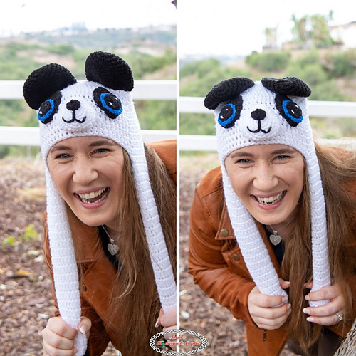 Moving Ears Panda Hat Crochet Pattern