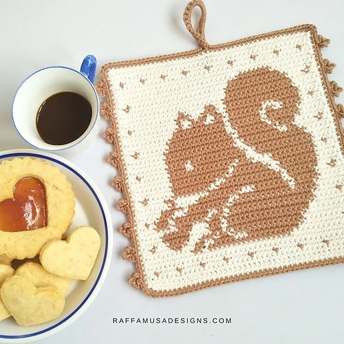91 Free Crochet Woodland Animals Patterns 35 Squirrel Potholder Free Crochet Pattern